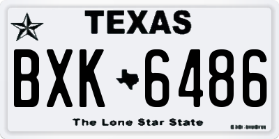 TX license plate BXK6486