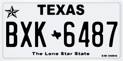 TX license plate BXK6487