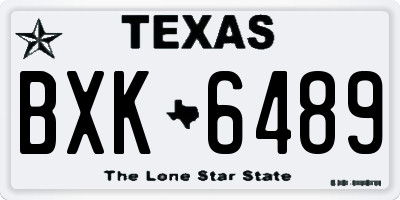 TX license plate BXK6489