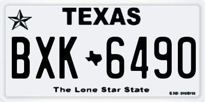 TX license plate BXK6490