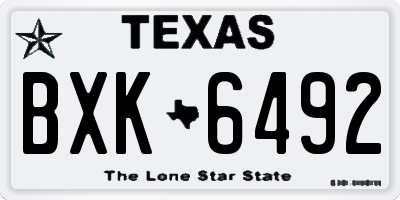 TX license plate BXK6492