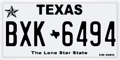 TX license plate BXK6494