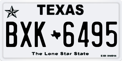 TX license plate BXK6495