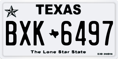 TX license plate BXK6497