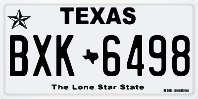 TX license plate BXK6498