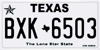 TX license plate BXK6503