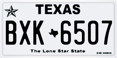 TX license plate BXK6507
