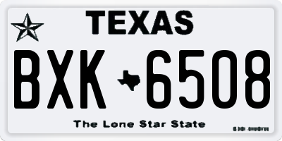 TX license plate BXK6508