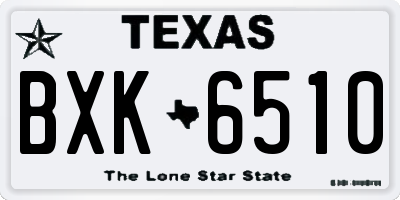 TX license plate BXK6510