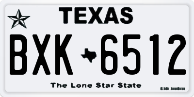 TX license plate BXK6512