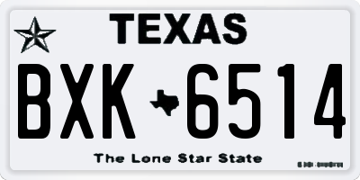 TX license plate BXK6514