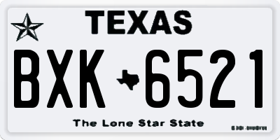 TX license plate BXK6521