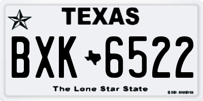 TX license plate BXK6522