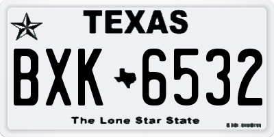 TX license plate BXK6532
