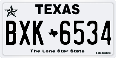 TX license plate BXK6534