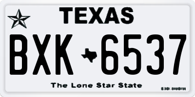 TX license plate BXK6537