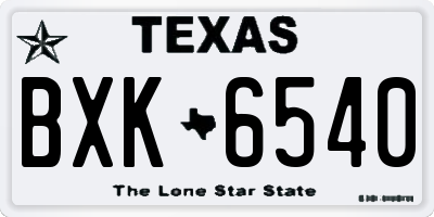 TX license plate BXK6540