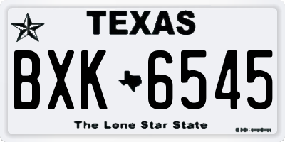 TX license plate BXK6545