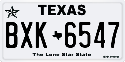TX license plate BXK6547