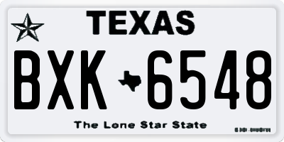 TX license plate BXK6548