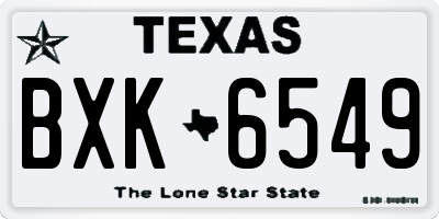 TX license plate BXK6549