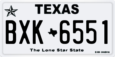 TX license plate BXK6551