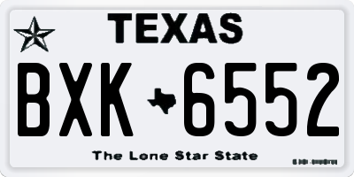 TX license plate BXK6552