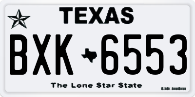 TX license plate BXK6553