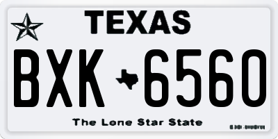 TX license plate BXK6560