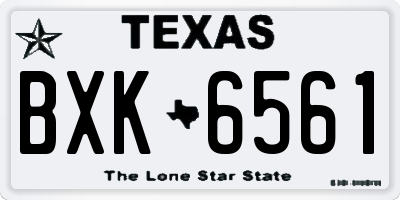TX license plate BXK6561