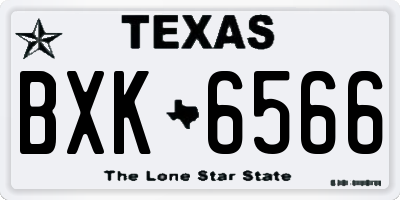 TX license plate BXK6566