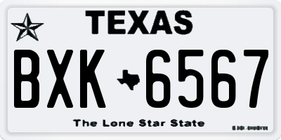 TX license plate BXK6567