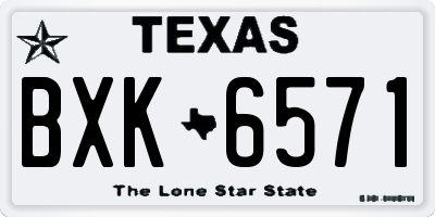 TX license plate BXK6571
