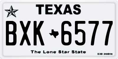 TX license plate BXK6577