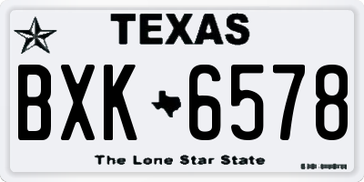 TX license plate BXK6578