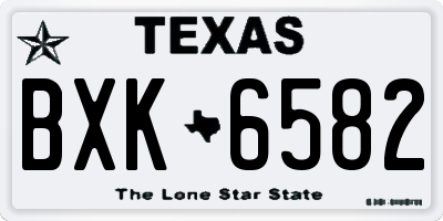 TX license plate BXK6582
