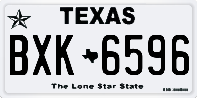TX license plate BXK6596