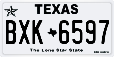 TX license plate BXK6597
