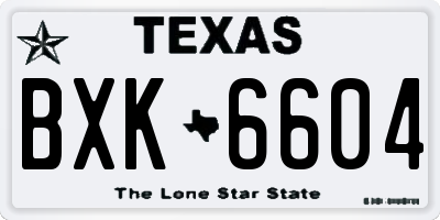 TX license plate BXK6604