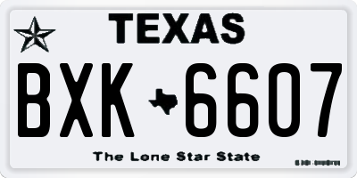 TX license plate BXK6607