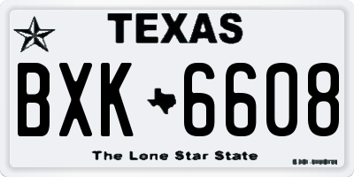 TX license plate BXK6608