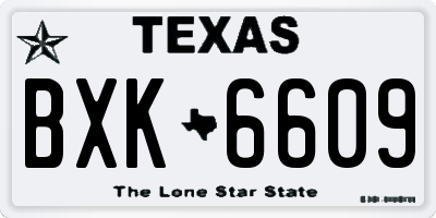 TX license plate BXK6609