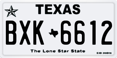 TX license plate BXK6612