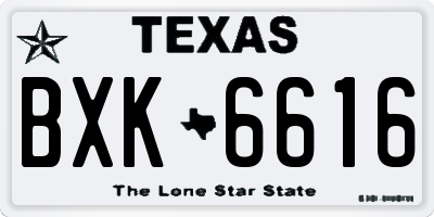 TX license plate BXK6616