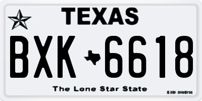 TX license plate BXK6618