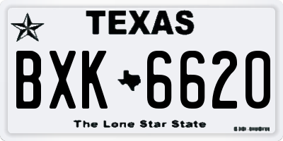 TX license plate BXK6620