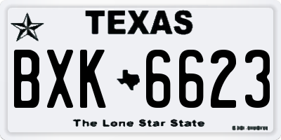 TX license plate BXK6623