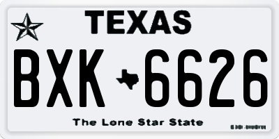 TX license plate BXK6626