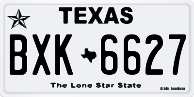 TX license plate BXK6627