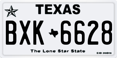 TX license plate BXK6628